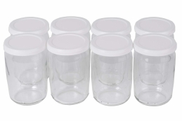 Lot de 8 pots à yaourt avec couvercle plastique - SEB