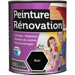 Peinture multi-surfaces - Rénovation - 0.5 L - Noir - BATIR