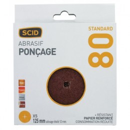 Disque corindon étoilé Ø125 x 12 mm - Grain 80 - Lot de 5 - SCID