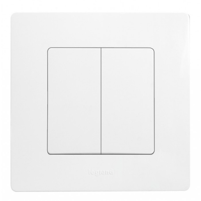 Double interrupteur ou va-et-vient avec plaque Niloé - Eclat - LEGRAND