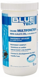 Chlore multifonction - Mini galets de 20 Grs - Traitement complet - 1.2 Kg - BLUE TECH