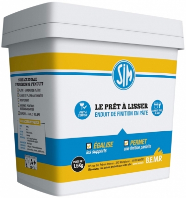 Enduit de lissage et de finition - Prêt à poser - SIM - 1.5 kg - SIM