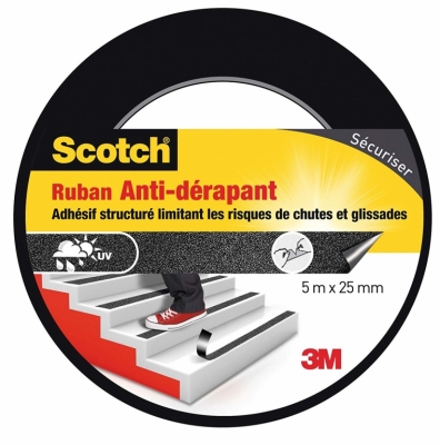 Ruban anti-dérapant pour escalier - 5 M x 25 mm - Scotch