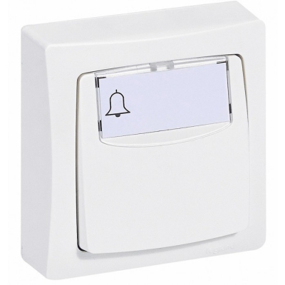 Poussoir avec porte-étiquette Appareillage Saillie - Blanc - 6 A - LEGRAND