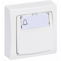 Poussoir avec porte-étiquette Appareillage Saillie - Blanc - 6 A - LEGRAND