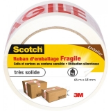  Ruban adhésif d'emballage marquage Fragile Scotch - 66 m 