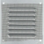 Grille de ventilation avec moustiquaire - métal - Carré - 100 mm - Blanc -DMO