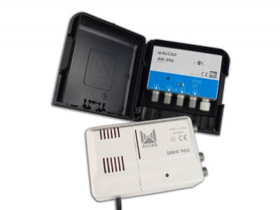 Kit amplificateur pour mat et alimentation - AM 296 - ALCAD