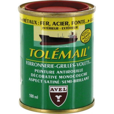 Peinture haute résistance - Ferronerie - Rouge vif - 100 ml - TOLEMAIL