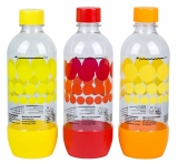 Pack de 3 bouteilles de gazéification grand modèle bulles de couleur - SODASTREAM