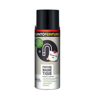 Peinture magnétique - Tous supports - Noir - 400 ml - SINTO