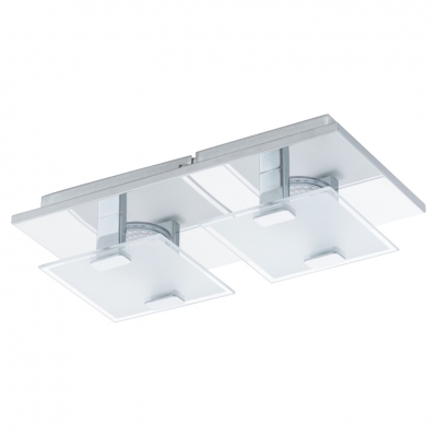 Réglette 2 spots LED - Acier et verre satiné - 270 x 135 x 65 mm - Vicaro - EGLO