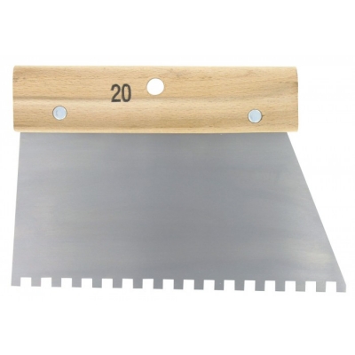Couteau à colle avec denture carrée pour ciment colle - 6 x 6 mm - 200 mm - OUTIBAT