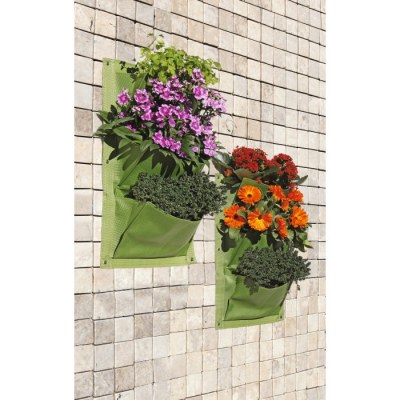 Jardin vertical - 3 poches - Vert - Lot de 2 - CATRAL