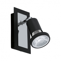 Spot LED - Acier chromé noir - 60 x 120 x 120 mm - Sarria - EGLO