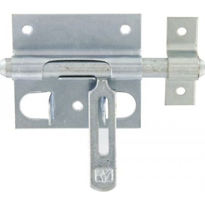 Verrou de box ou targette porte-cadenas - Acier zingue blanc - Ø mm.14 - 140 mm - MERMIER