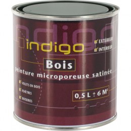 Peinture satinée microporeuse pour bois - Vert Marin - 500 ml - INDIGO