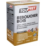 Enduit de rebouchage - Reboucher Bois Poudre - Trous et fentes - 1 Kg - TOUPRET