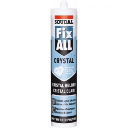 Mastic de construction monocomposant - Fix All Crystal - Transparent - 290 ml - SOUDAL