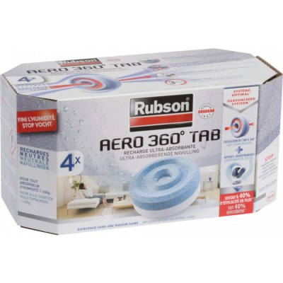Recharges PowerTab Aero 360 pour absorbeur - Lot de 4 - RUBSON