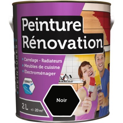 Peinture multi-surfaces - Rénovation - 2 L - Noir - BATIR