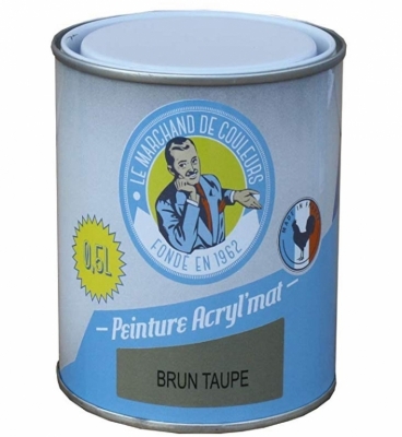 Peinture acrylique - Murs et plafonds - Mat - Brun Taupe - 0.5 L - ONIP