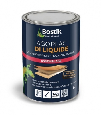 Colle contact liquide avec Durcisseur Incorporé - Agoplac Di Liquide - 1 L - BOSTIK