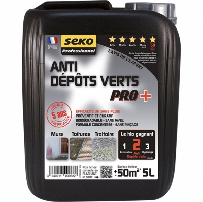 Anti dépôts verts Pro + concentré - A diluer - 5 L - SEKO