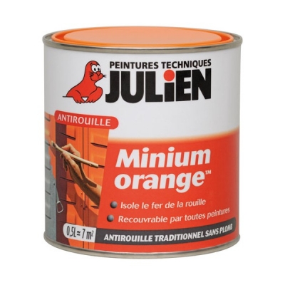 Primaire antirouille - Minium Orange - 0.5 L - JULIEN