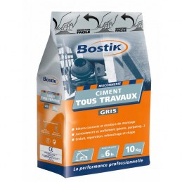 Ciment tous travaux - Gris - 10 Kg - BOSTIK