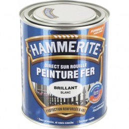 Peinture fer - Blanc brillant - 750 ml - HAMMERITE