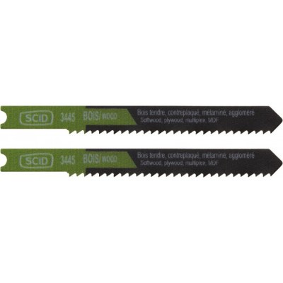 Lame de scie sauteuse bois accroche en U - 50 x 2.5 mm - Lot de 2 - SCID