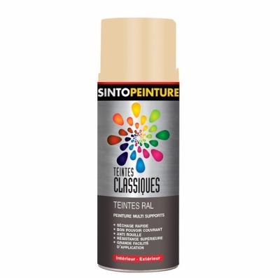 Peinture multi-supports - Teintes classiques RAL - Beige satiné - 400 ml - SINTO