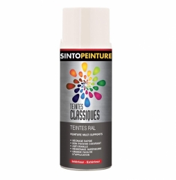 Peinture multi-supports - Teintes classiques RAL - Blanc crème brillant - 400 ml - SINTO