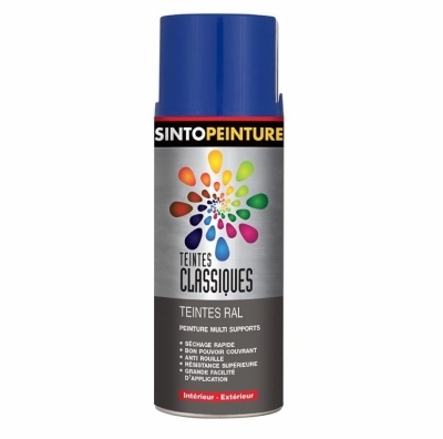 Peinture multi-supports - Teintes classiques RAL - Bleu vintage brillant - 400 ml - SINTO