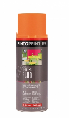 Aérosol de peinture - Effet Fluo - Orange - 400 ml - SINTO