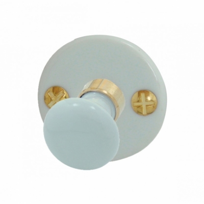 Bouton sur rosace rond - Porcelaine - Blanc - Condannation - DT 2000