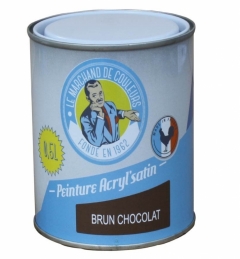 Peinture acrylique - Murs et plafonds - Satin - Brun chocolat - 0.5 L - ONIP