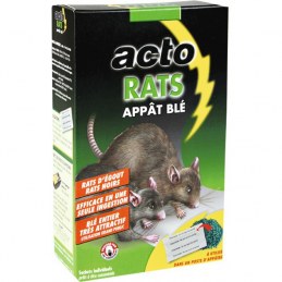 Appât rats et mulots - Blé entier - 20 sachets de 20 Grs - ACTO