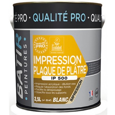 Sous-couche - Impression plaque de plâtre - Qualité Pro - 2.5 L - BATIR