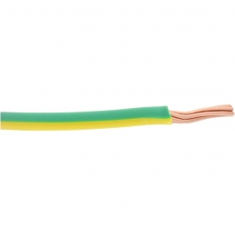 Fil de câblage rigide - H07 V-R 6 mm² - 100 M - Vert / Jaune - SERMES