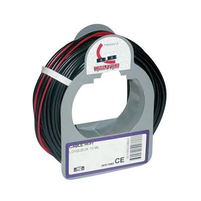 Câble hifi - 2x0.5 mm² - bobinot 25 m - rouge et noir de ELECTRALINE