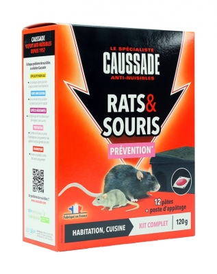 Rats & souris - pat appât + poste d'appatage - Prévention - 120 Grs - CAUSSADE