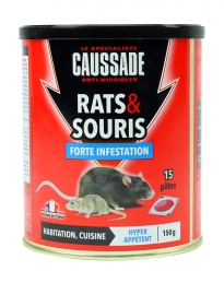 Rats et souris - Forte infestation - Pat-Appât - 150 Grs - CAUSSADE