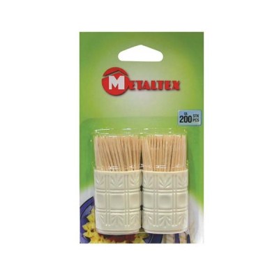 Cure-dents en bois - 2x100 - METALTEX