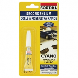 Colle cyanoacrylate liquide 84A - Prise ultra rapide - SOUDAL