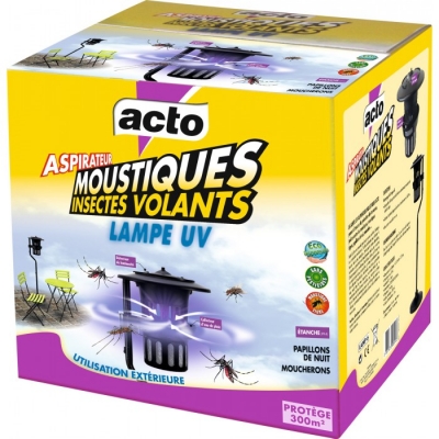 Aspirateur à moustiques / insectes volants - Lampe UV - Protection 300 m² - ACTO