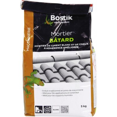 Mortier Batard blanc - Séchage rapide - 5 Kg - BOSTIK