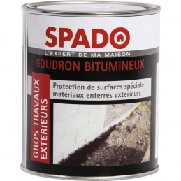 Goudron bitumeux - Anti-humidité - Spécial matériaux enterrés - 1 L - SPADO