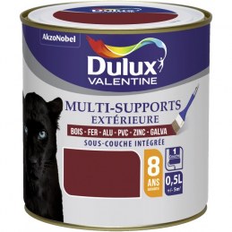 Peinture multi-supports extérieure - Satin - 0.5 L - Rouge basque - DULUX VALENTINE